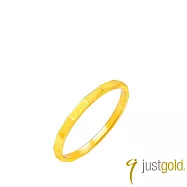 【Just Gold 鎮金店】線韻 黃金戒指 港圍 11 金色