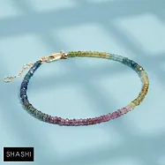 SHASHI 紐約品牌 Natasha 微顆粒款天然彩寶 紫藍碧璽X黃綠碧璽X粉紅碧璽手鍊