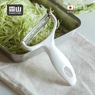 【日本霜山】日本製寬面斜刃省力高麗菜刨絲器/削皮刨片刀 白