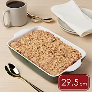 《NOW》雙耳長方石陶烤盤(聖誕紅29.5cm) | 陶瓷烤盤