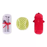 ZippyPaws 小小運動員-迷你網球&消防栓&報紙 | 狗狗玩具 寵物玩具 發聲玩具 毛絨玩具
