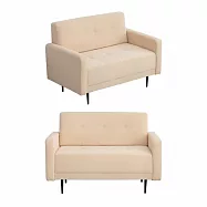 IDEA-恩特短絨布迷你雙人休閒沙發/兩色可選/運費另計 杏色