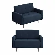 IDEA-恩特短絨布迷你雙人休閒沙發/兩色可選/運費另計 深藍色