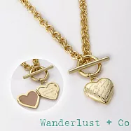 Wanderlust+Co 澳洲品牌 榮耀之心相本項鍊|14K鍍金+手繪琺瑯 正能量設計 You Are Enough
