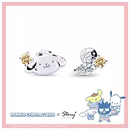 STORY故事銀飾- Sanrio學院Mix系列-Pompompurin布丁狗晶鑽純銀耳環 針式