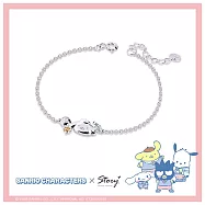 STORY 故事銀飾 -Sanrio學院Mix系列-Pompompurin布丁狗晶鑽純銀手鍊 銀色