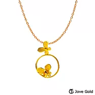 JoveGold漾金飾 蝶之舞曲黃金墜子 送玫瑰鋼項鍊