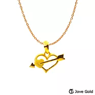 JoveGold漾金飾 邱比特之愛黃金墜子 送白鋼項鍊