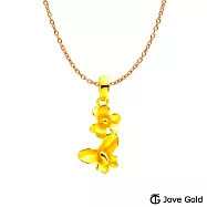 JoveGold漾金飾 春日氣息黃金墜子 送玫瑰鋼項鍊