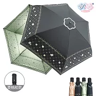 【雨之戀】降溫10℃鈦奈米自動傘山茶花 外黑內綠(菱格紋款)