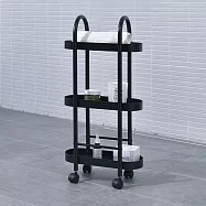【H&R安室家】三層縫隙置物車 推車 收納架 BC340B 黑色