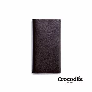 【Crocodile】鱷魚皮件 真皮皮夾 男夾 14卡夾 拉鍊零錢袋 Rocky系列長夾-0103-09901 咖啡色