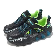 Skechers 燈鞋 S Lights-Skech-O-Saurus Lights 2.0 大童 小朋友 黑綠 閃燈 400121LBBLM 21cm BLACK/BLUE-LIME
