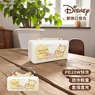 【正版授權】Disney迪士尼 5000mAh 雙頭口袋充行動電源(Type-C+Lightning) 粉粉維尼