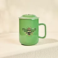 《乾唐軒活瓷》吉星大蜜蜂高杯 / 含蓋 / 描金 / 4色 510ml 還原綠