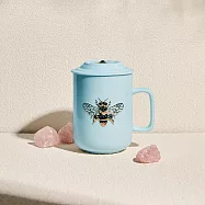 《乾唐軒活瓷》吉星大蜜蜂高杯 / 含蓋 / 描金 / 4色 510ml 淺水藍