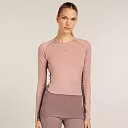 【紐西蘭icebreaker】女 ZoneKnit&trade; 網眼透氣圓領長袖上衣-200 S 藕粉/淡裸粉