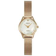 OBAKU 芙蕾雅之淚時尚腕錶-玫瑰金