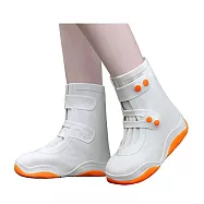 【iSFun】雨季時尚 防水防滑加厚短筒雨鞋套/白澄XL(40-42)