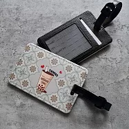 《桐鹿》海棠臺灣 皮革行李吊牌/證件套(復古)_ 珍珠奶茶