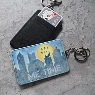 《桐鹿》夜貓 皮革卡夾鑰匙圈_ 天亮版