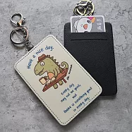 《桐鹿》恐龍先生 皮革卡夾鑰匙圈_ 美好的一天