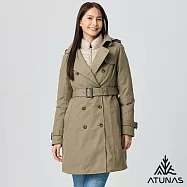 【ATUNAS 歐都納】女款GORE-TEX防水透氣+保暖羽絨二件式長版風衣外套/大尺碼A2GT2509W- M 摩卡棕