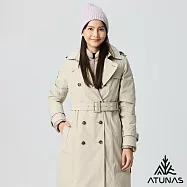 【ATUNAS 歐都納】女款GORE-TEX防水透氣+保暖羽絨二件式長版風衣外套/大尺碼A1GT2508W- XL 卡其