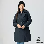 【ATUNAS 歐都納】女款GORE-TEX防水透氣+保暖羽絨二件式長版風衣外套/大尺碼A1GT2508W- XL 藍黑