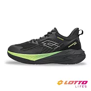 【LOTTO 義大利】男 寬楦 SPEED EVO 400 透氣輕量慢跑鞋- 26cm 黑/綠