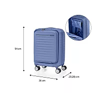 American Tourister - 美國旅行者 FRONTEC前開式上掀式可擴充輕量19吋行李箱旅行箱 元素藍
