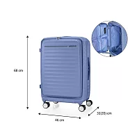 American Tourister - 美國旅行者 FRONTEC前開式上掀式可擴充輕量25吋行李箱旅行箱 元素藍