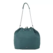 agnes b.金屬LOGO尼龍2用水桶包-大/ 綠