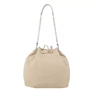 agnes b.金屬LOGO尼龍2用水桶包-大/ 米