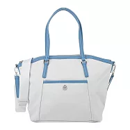 agnes b.簡單小釦拼色手提斜背包- 灰