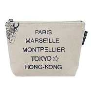 agnes b.to b.城市帆布化妝包- 米