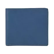 agnes b.LOGO壓印對開短夾- 藍