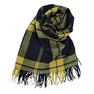 agnes b.三色格紋披肩- 黃