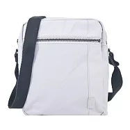 agnes b.線條壓印帆布斜背包- 灰