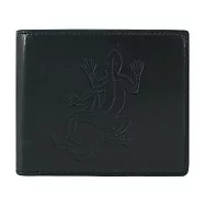 agnes b. 大蜥蜴壓印短夾(含零錢袋)- 黑