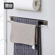 【日本霜山】壁掛磁吸式雙桿抹布架/廚具吊掛收納架