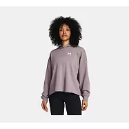 Under Armour 女 Rival Terry OS 連帽長袖套頭衫-1382736-015 L 紫色
