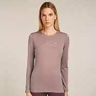 【紐西蘭Icebreaker】女 Oasis 圓領長袖上衣 (山脊輪廓)-200 M 藕粉