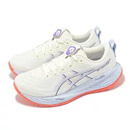 Asics 慢跑鞋 GEL-Cumulus 27 Tokyo 女鞋 白 紫 東京系列 緩衝 厚底 運動鞋 亞瑟士 1012B955500 24cm CREAM/EDO PURPLE