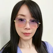 seoul show首爾秀 小框水晶切邊太陽眼鏡抗UV400墨鏡 902 上藍下粉