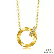 【點睛品】莫比烏斯環 鑽石黃金項鍊