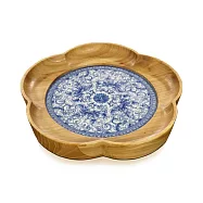 【C’est Chic】京雲煙雲景德鎮青瓷梅花茶盤-幅34cm-5色可選 原木