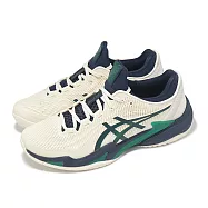 Asics 網球鞋 Court FF 3 男鞋 米 藍 亞洲大師賽 抗扭 穩定 亞瑟士 1041A370105 27cm CREAM/JASPER GREEN