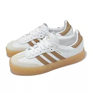 adidas 休閒鞋 Sambae W 女鞋 白 棕 復古 膠底 德訓鞋 微厚底 三葉草 愛迪達 JQ0982 24cm WHITE/BROWN