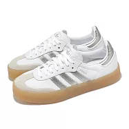 adidas 休閒鞋 Sambae W 女鞋 白 銀 厚底 膠底 德訓鞋 愛迪達 JS3943 24.5cm WHITE/SILVER